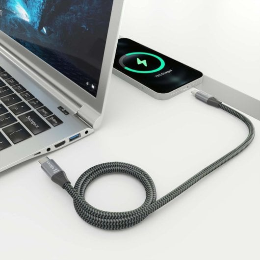 Cable USB-C AISENS A107-0875 3m 20Gbps 100W Aluminio Gris