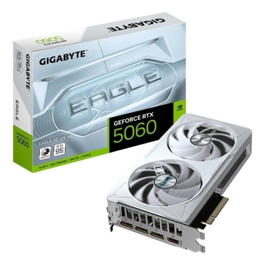 Scheda Grafica Gigabyte GeForce RTX 5060 EAGLE OC ICE 8GB GDDR7 Reflex 2 RTX AI DLSS4