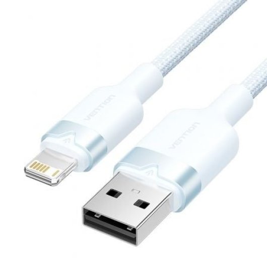 Cable USB 2.0 Lightning Vention LANSH 2m Azul 480Mbps Algodón trenzado
