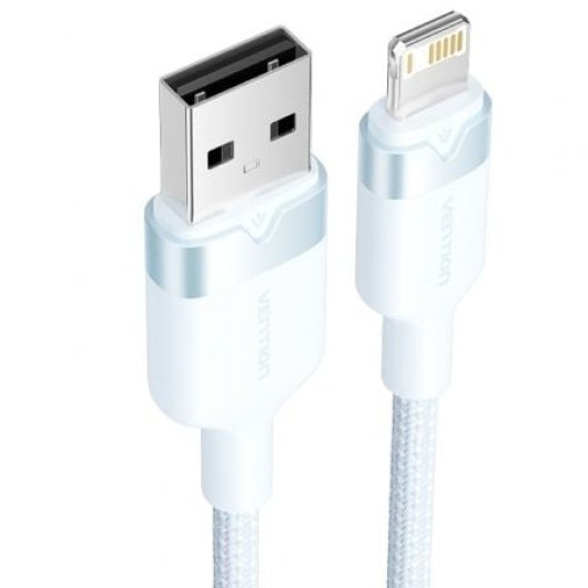 Cable USB 2.0 Lightning Vention LANSH 2m Azul 480Mbps Algodón trenzado