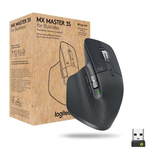 Souris sans fil Logitech Mx Master 3s avec technologie Darkfield pour une précision maximale. 7 boutons programmables, connectivité Bluetooth et batterie rechargeable.