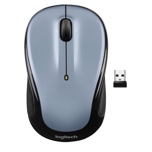 Ratón Logitech inalámbrico 1000 DPI ambidiestro óptico 3 botones plata/negro
