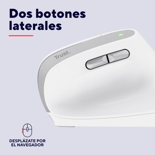 Trust Bayo II Rato Vertical Sem Fios 2400 DPI com Bateria Recarregável Branco