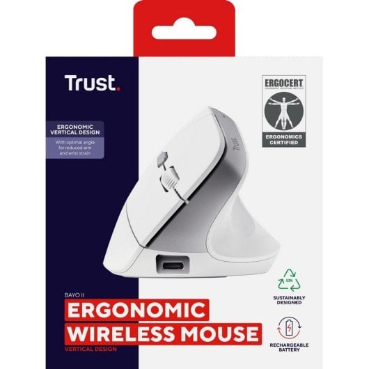 Rato Semi Fio ergonomico Trust Bayo Ii 2400 Dpi Bianco