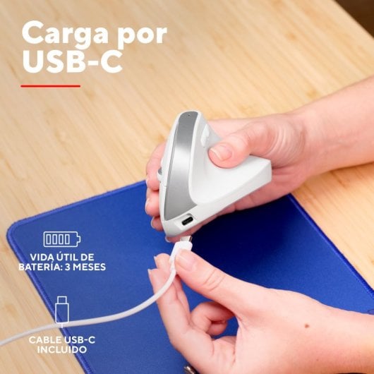 Trust Bayo+ Rato Vertical Sem Fios Multidispositivo Recarregável 2400 DPI Branco