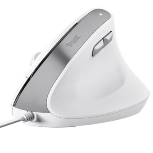 Ratón Trust con cable 2400 DPI vertical ergonómico clics silenciosos 6 botones blanco