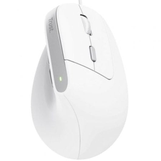 Ratón Trust con cable 2400 DPI vertical ergonómico clics silenciosos 6 botones blanco