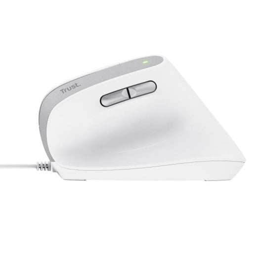 Ratón Trust Bayo II con cable 2400 DPI vertical ergonómico clics silenciosos 6 botones blanco
