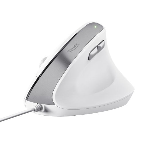 Ratón Trust con cable 2400 DPI vertical ergonómico clics silenciosos 6 botones blanco