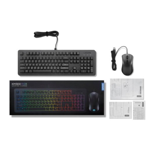 Tastiera a membrana Lenovo Legion K300 + mouse Lenovo Legion M300 con layout RGB programmabile PT