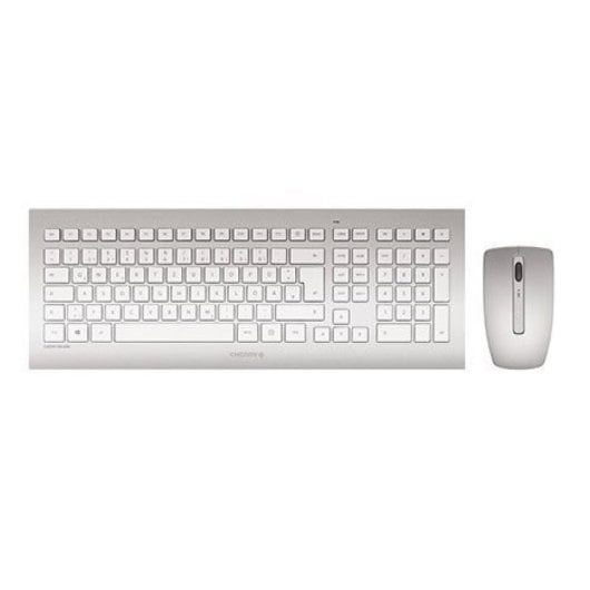 Teclado inalámbrico de membrana Cherry DW 8000 Layout FR silver/white con ratón