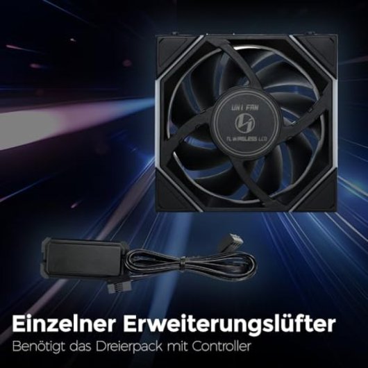 Ventilateur supplémentaire sans fil Lian-Li UNI FAN TL 120 mm ARGB PWM avec écran tactile LCD noir