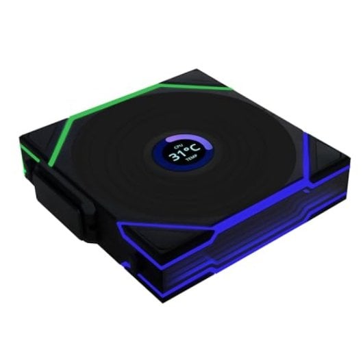 Ventilador suplementario Lian-Li UNI FAN TL 120mm PWM ARGB sin cables LCD y diseño negro