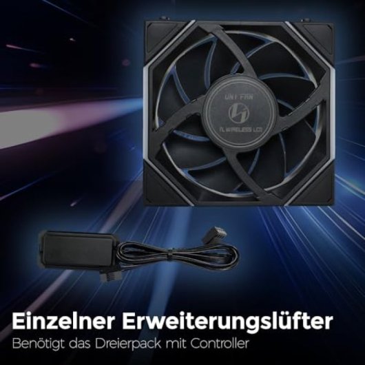 Ventilador suplementario Lian-Li UNI FAN TL 120mm PWM ARGB sin cables LCD y diseño negro