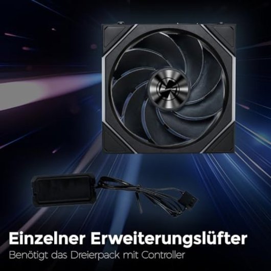 Ventilateur supplémentaire sans fil haute efficacité Lian Li UNI FAN TL ARGB PWM 120 mm Noir