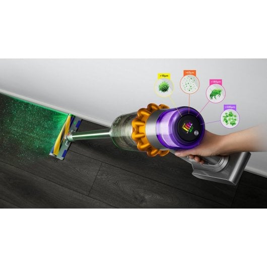 Aspirador sem fios Dyson V15 Detect Absolute 230AW, filtro HEPA, autonomia de 60 minutos, LCD