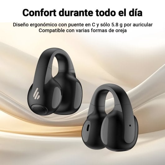 Edifier Audífonos Inalámbricos De Oído Abierto, 28 H Y Ip56, Color Negro