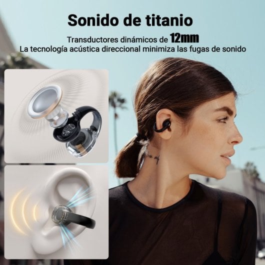 Edifier Audífonos Inalámbricos De Oído Abierto, 28 H Y Ip56, Color Negro