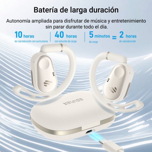 Auriculares Edifier inalámbricos Bluetooth 5.4 de oído abierto con Cancelación de Ruido y Micrófonos IA