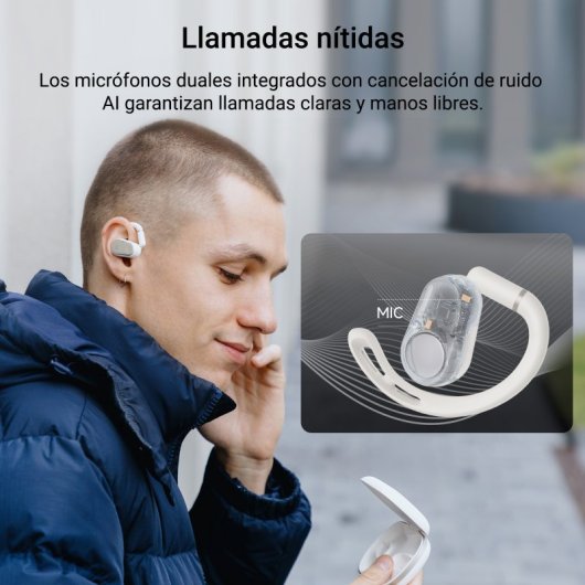 Auriculares Edifier inalámbricos Bluetooth 5.4 de oído abierto con Cancelación de Ruido y Micrófonos IA