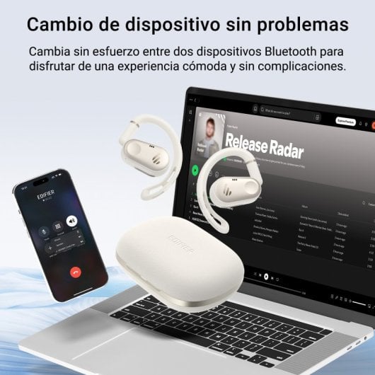 Auriculares Edifier inalámbricos Bluetooth 5.4 de oído abierto con Cancelación de Ruido y Micrófonos IA