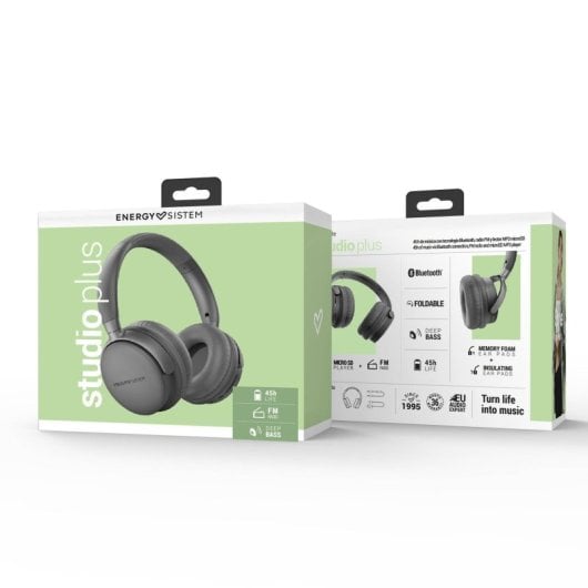 Auriculares Energy Sistem inalámbricos bluetooth 5.1 con Radio FM, Micro SD y Deep Bass