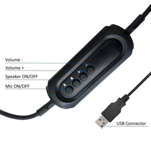 Headset Ewent Ew3568 USB 2,1 m Schwarz