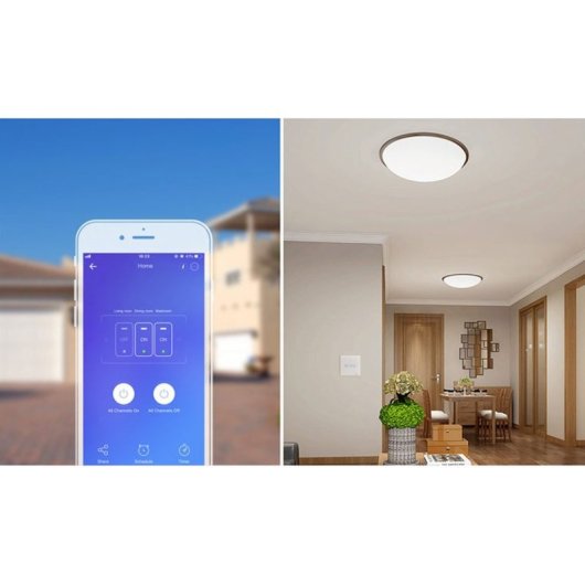 Interruptor inteligente Sonoff T2EU2C-TX WiFi RF433MHz vidrio templado retroiluminado blanco