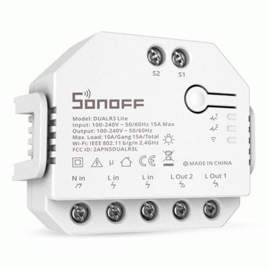 Relais Wi-Fi Sonoff Dual R3 Lite Contrôle des volets et de l’éclairage, Double canal indépendant