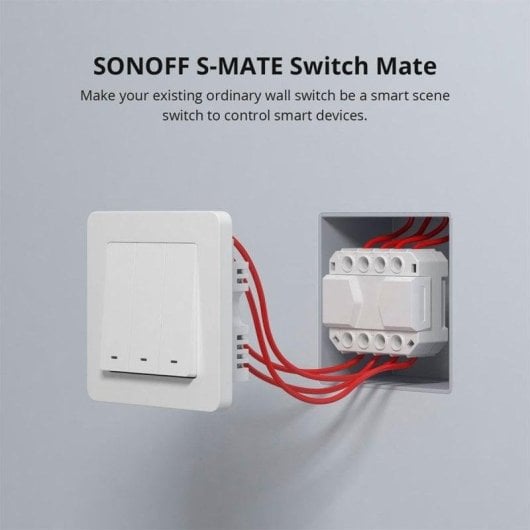 Relais Wi-Fi Sonoff S-MATE eWeLink-Remote Contrôle de l’éclairage, Installation sans neutre