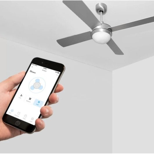 Controlador de Ventilador Sonoff iFan04-H Wi-Fi RF 433MHz Blanco para Techo 100–240V