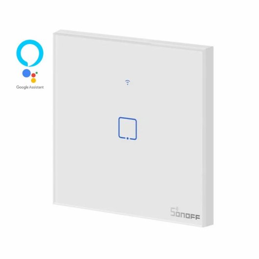 Interruptor inteligente Sonoff T0EU1C-TX Wi-Fi, control táctil, panel vidrio templado blanco