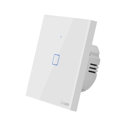 Interruptor inteligente Sonoff T0EU1C-TX Wi-Fi, control táctil, panel vidrio templado blanco