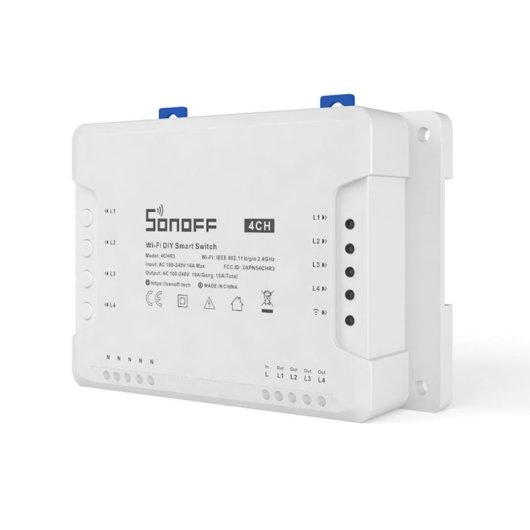 Interruptor inteligente WiFi Sonoff 4CH R3 4 canales DIN control remoto eWeLink