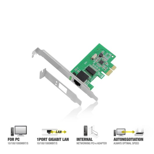 Scheda di rete ad alta affidabilità a basso profilo Ewent EW4029 PCI Express 10/100/1000 Mbps