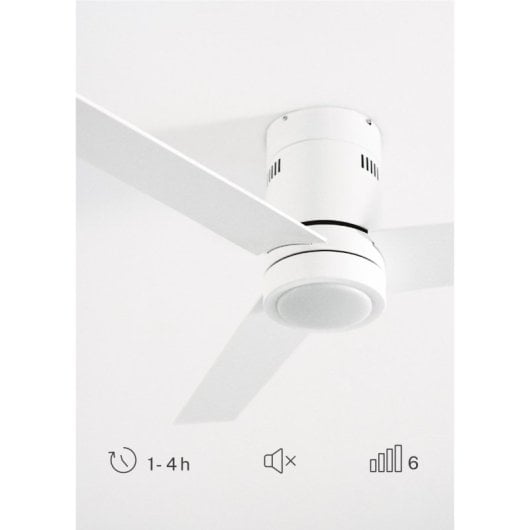 Ventilador de techo Create DC 40W Silencioso, 6 velocidades, LED 3 colores, madera