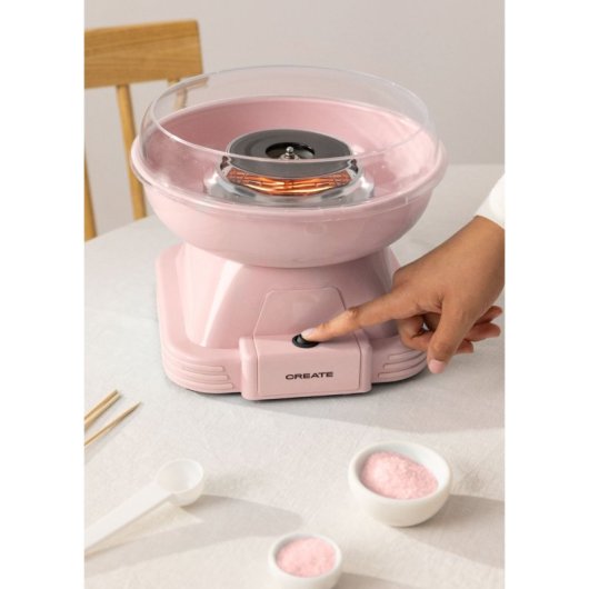 Algodonera CREATE Cotton Candy Maker Rosa 500W Base Antideslizante 1.2m CE RoHS