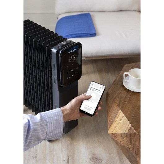 Radiador Create WiFi 2500W control remoto, calor uniforme, seguridad avanzada