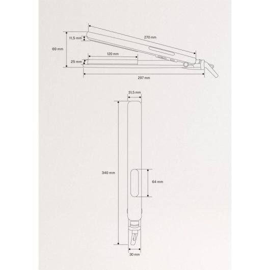 Cepillo alisador Create Ceramic Styler Slim 9 temperaturas placas cerámicas pantalla digital cable giratorio