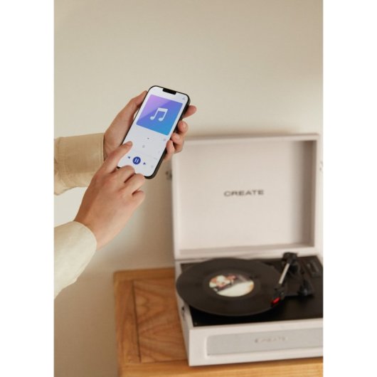 Tocadiscos Create Maletín Bluetooth Altavoces Integrados 6W Reproducción MP3 USB/SD