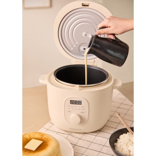 Arrocera Create programable 2L compacta, funciones vapor y mantener calor