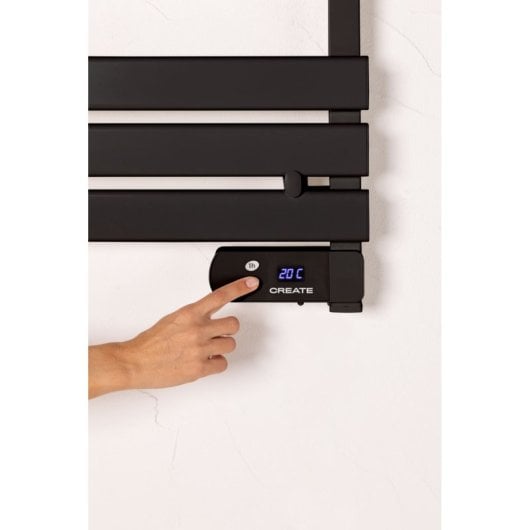 Toallero eléctrico Create compacto IP24 temporizador aluminio bajo consumo