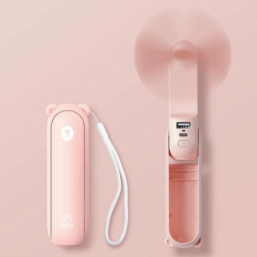 Ventilador de mano JisuLife Life8 Plus 4500mAh Blanco 3 velocidades Linterna PowerBank