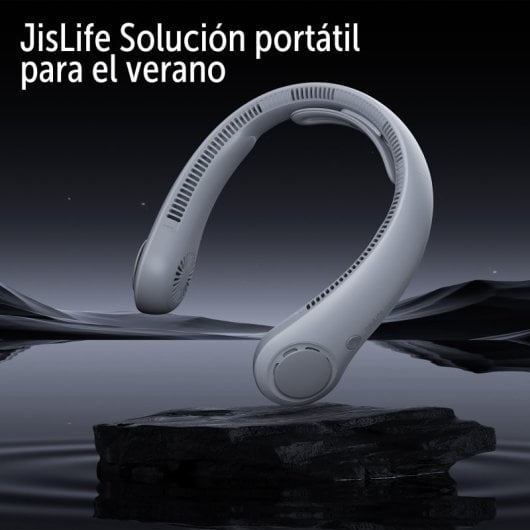 Ventilador de cuello JisuLife sin aspas 5.000mAh 5 velocidades flexible y Tipo-C