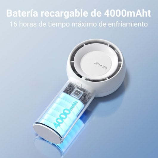 Ventilador JisuLife FA43 Life 5 Plus 4000mAh Turbo 5 Velocidades Portátil Blanco