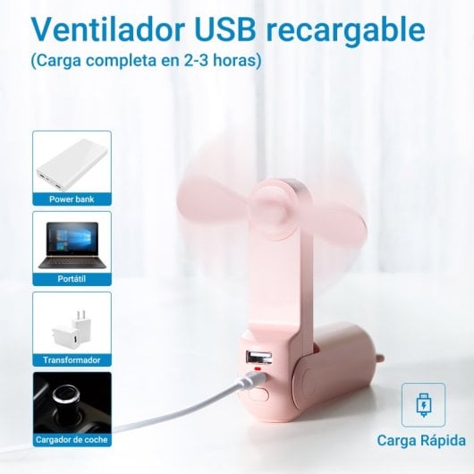 Ventilador portátil JisuLife Life 8 4500mAh 3 Velocidades con Linterna y Powerbank