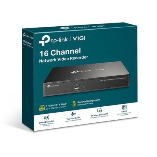 NVR-Recorder für IP-Kamera TP-Link VIGI NVR1016H 16 Kanäle 1080p 10TB HDD Ethernet-Verbindung