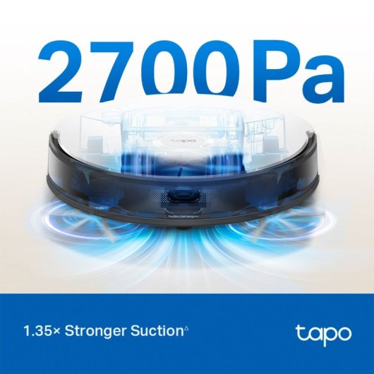 Robot Aspirador TP-Link Tapo RV20 Mop Plus Com Base Autolimpeza, Mopa e Escova Dupla