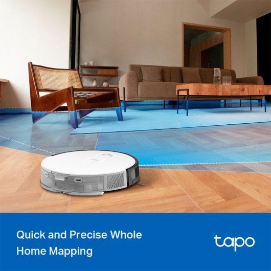 Robot Aspirador TP-Link Tapo RV20 Mop Plus Com Base Autolimpeza, Mopa e Escova Dupla