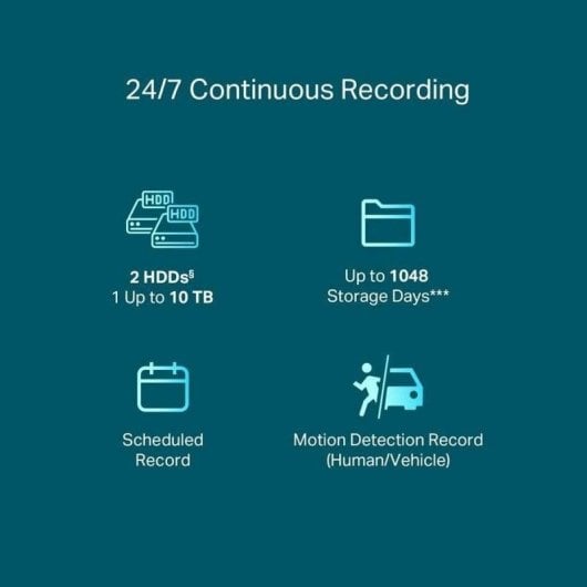 NVR-Recorder für IP-Kamera TP-Link VIGI NVR2016H-16P 16 Kanäle 4K 2x HDD PoE+ Ethernet
